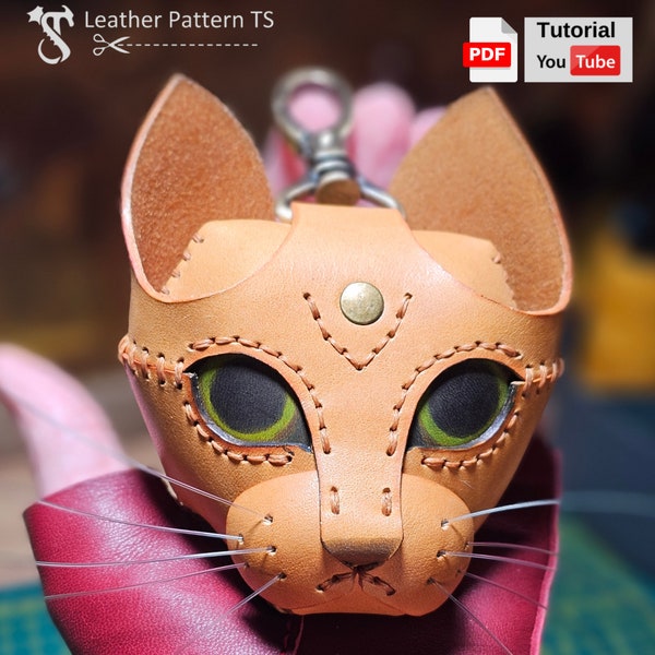 Leather Cat - Wallet Mini- Pattern PDF - Leather Wallet Template - Leather Pattern - Video Tutorial - Leather Pattern TS