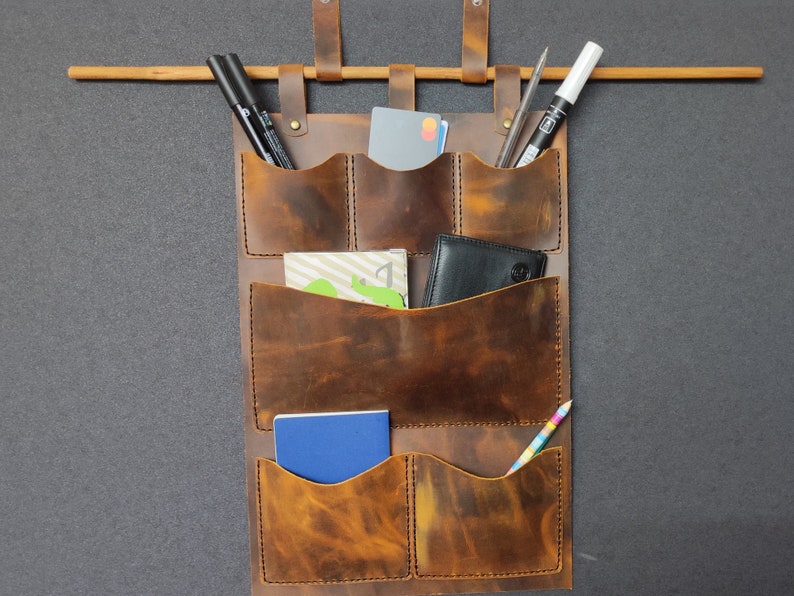 BIG Organizer Leather Pattern Leather Chair Organizer - Etsy