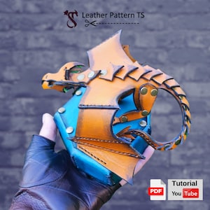 Drachen Leder Muster PDF - Schmuck Box Vorlage - Steampunk Muster - Video Tutorial - Leder Muster TS