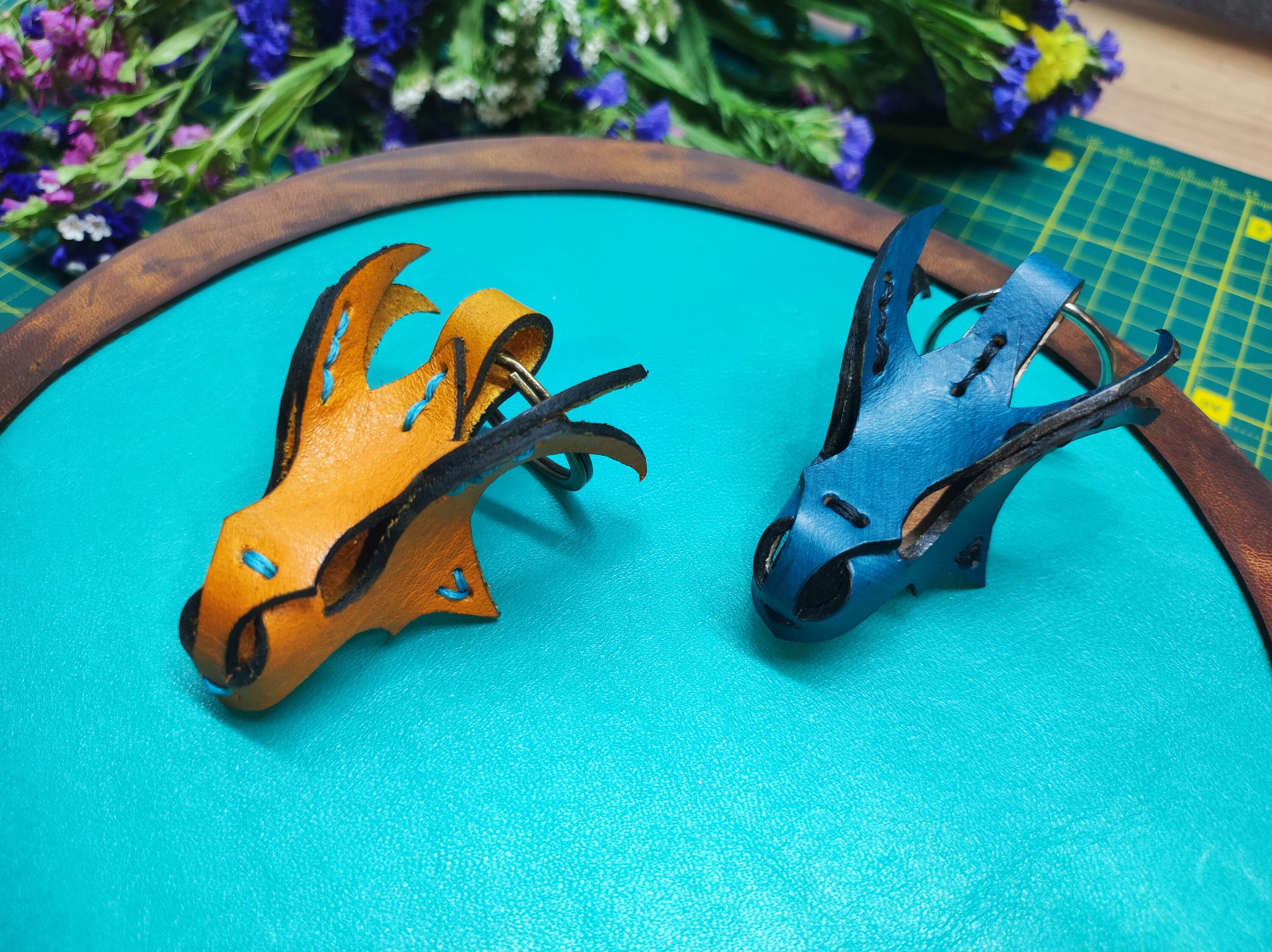 Leather Dragon Keychain Pattern PDF Diy Dragon Pattern Digital Etsy