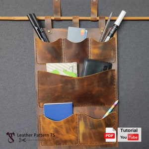 Leather Wall Organizer Pattern: Big Pocket Caddy (Download PDF)