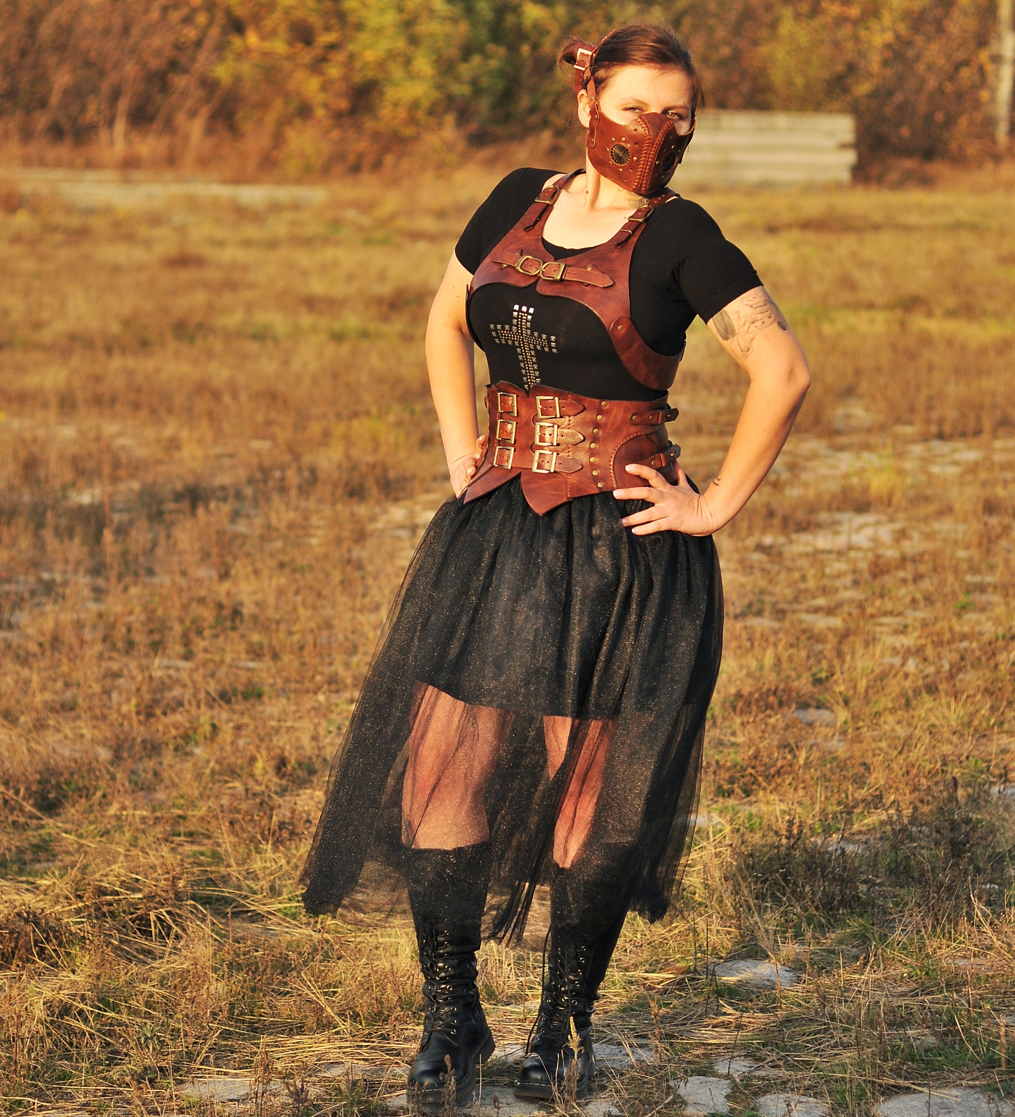 Brown Leather Corset Gothic Corset Waist Training Corset Etsy