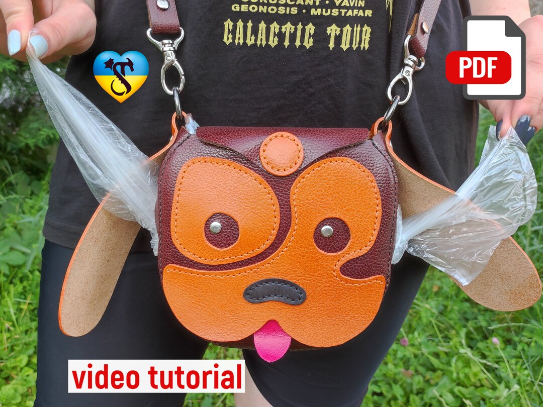 Leather Dog Walking Bag Pattern Cute Treat Pouch and Waste Etsy