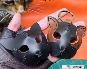 Leather Cat Keychain Pattern: Beginner DIY Template (PDF)