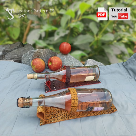 Leather Portable Wine Stand Pattern: DIY Gift, A4 (PDF Pattern)