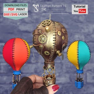 Patrón de globo de cuero: Plantilla Steampunk (PDF y corte láser)