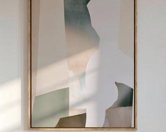 Abstract Pastel Art Print | Watercolor Painting | Modern Minimalist Poster | Stretched Framed Canvas Wall Decor