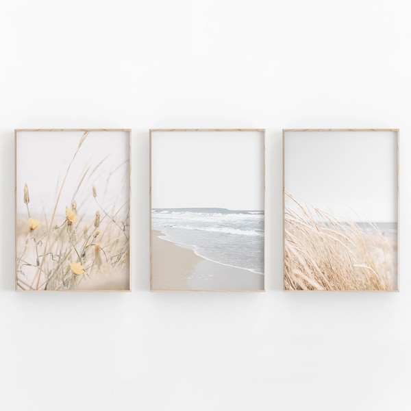 Neutral Print Set of 3, Pampas Grass Print, Coastal Farmhouse Art, INSTANT DOWNLOAD, Modern Minimalist Poster, Printable Wall Decor