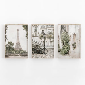 Paris City Print Set of 3, France Gallery Wall Art, PRINTABLE Art, Photography Printable Wall Decor, Poster