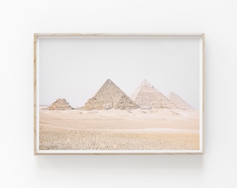 Egyptian Pyramids UFO Landscape Large Poster Art Print in multiple sizes