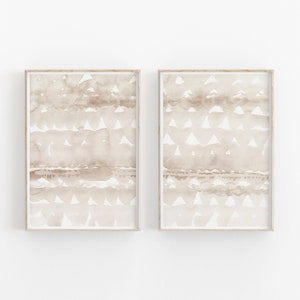 Beige Painting Set of 2, Abstract Watercolor Wall Art, PRINTABLE Art, Printable Wall Decor, Poster