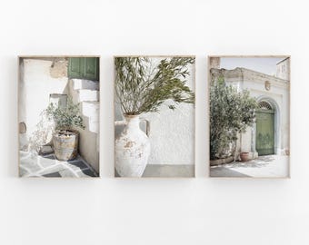 Juego de 3 impresiones mediterráneas, arte mural de galería de olivos para viajes a Italia, arte imprimible, fotografía, decoración de pared imprimible, póster