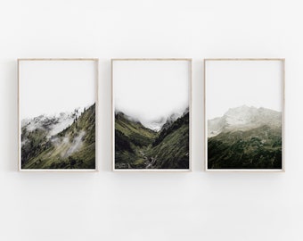 Nature Print Set of 3 Printable Art INSTANT DOWNLOAD Modern | Etsy