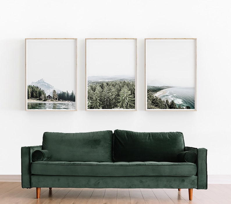 Nature Print Set of 3, Pine Trees Print, Printable Art, INSTANT DOWNLOAD, Modern Minimalist Poster, Printable Wall Decor image 2