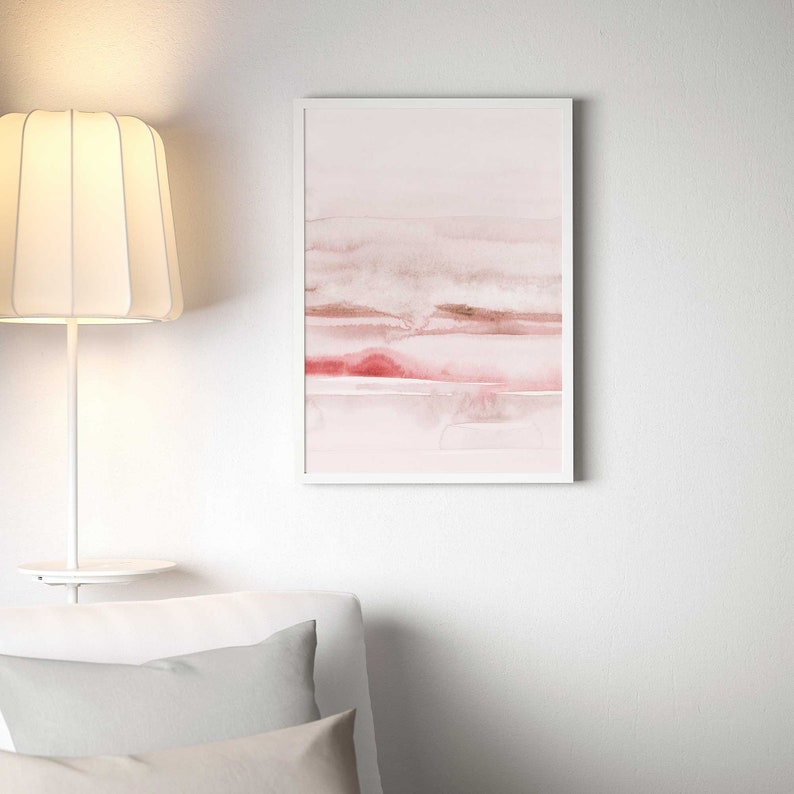 Blush Pink Painting Set of 2, Abstract Watercolor Print, Printable Art, INSTANT DOWNLOAD, Modern Minimalist Poster, Printable Wall Decor image 10