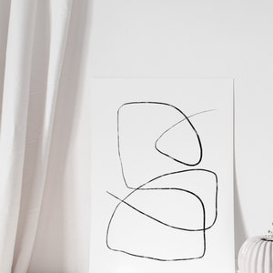 Abstract Print, Line Drawing Print, Printable Art, INSTANT DOWNLOAD ...