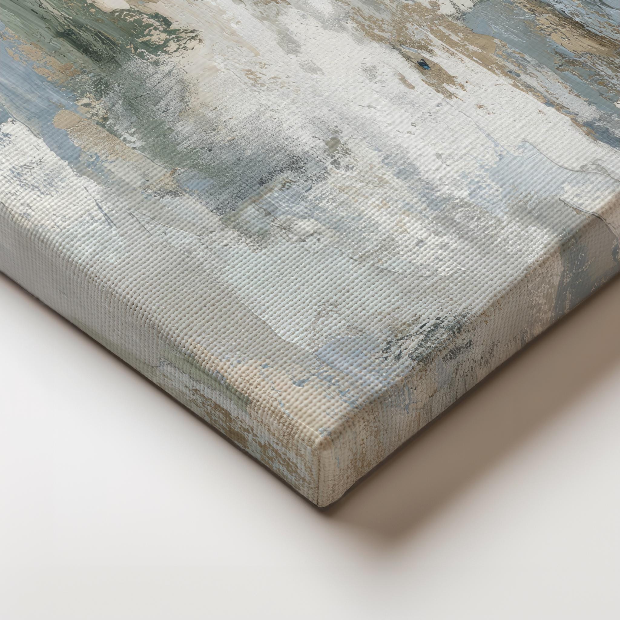 Neutral Blue and Green Abstract Art Print | Square Acrylic Painting ...