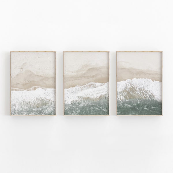 Beach Print Set de 3, Ocean Print, Art imprimable, TÉLÉCHARGEMENT INSTANTANÉ, Affiche minimaliste moderne, Décoration murale imprimable