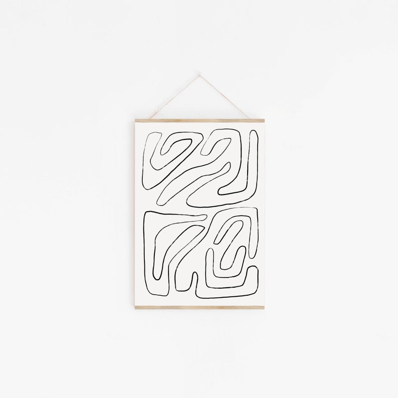 Abstract Print Black Ink Print Printable Art INSTANT Etsy