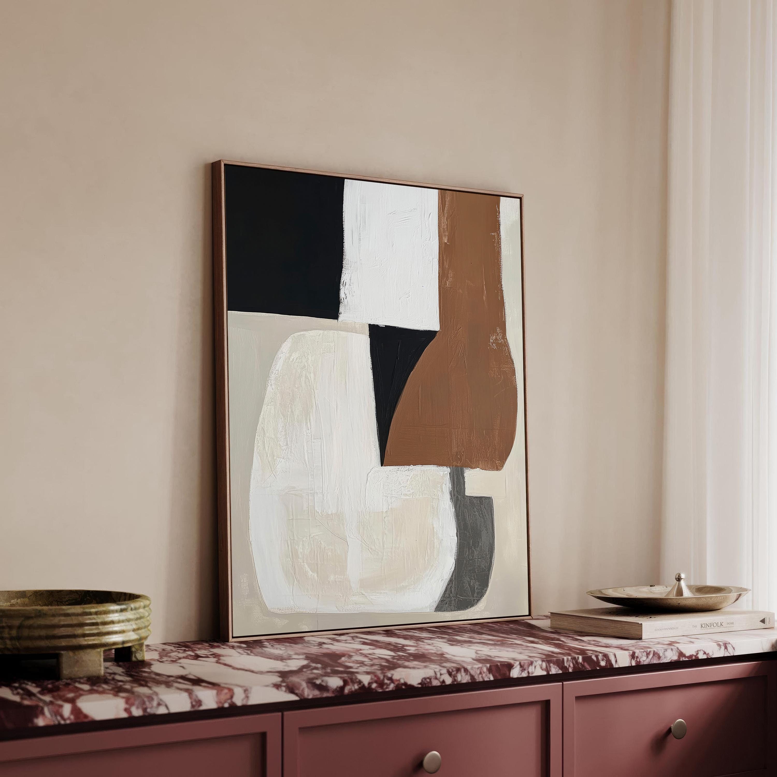 Abstract Terracotta Art Print Set of 3 | Acrylic Painting | Modern ...