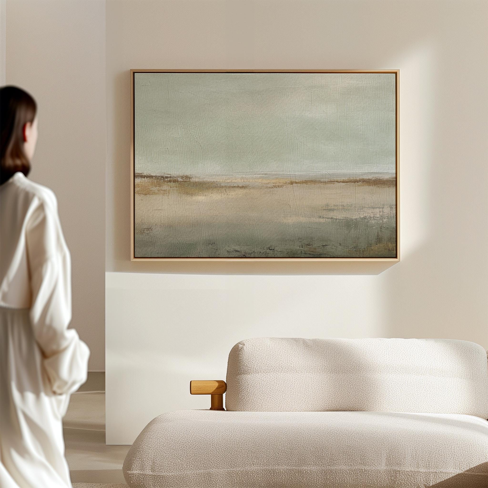 Abstract Sage Green and Beige Art Print | Acrylic Painting | Modern ...