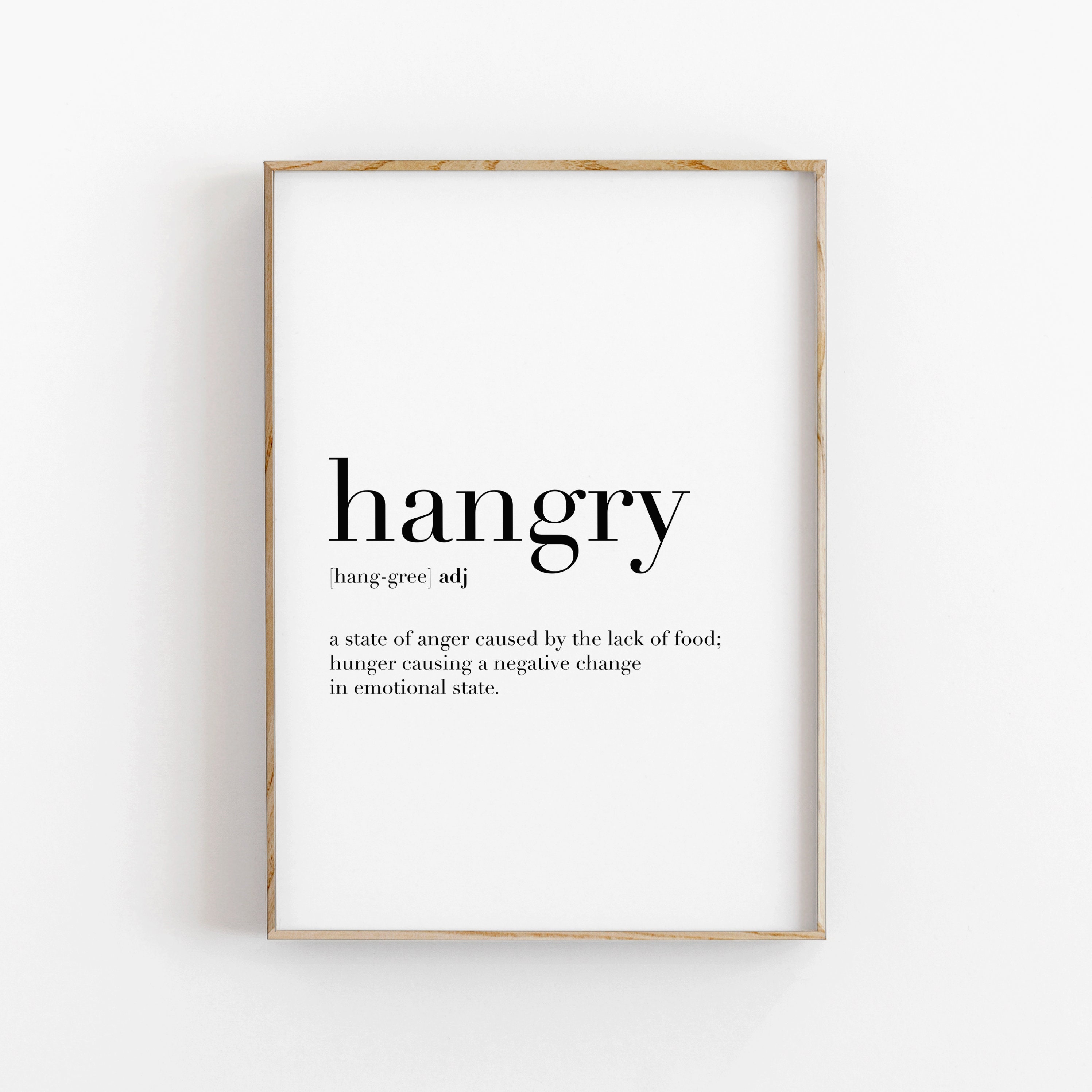 Hangry Definition Quote Printable Typography Art INSTANT Etsy UK