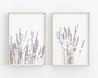 Lavender Print Set of 2, Botanical Print, Printable Art, INSTANT DOWNLOAD, Modern Minimalist Poster, Printable Wall Decor