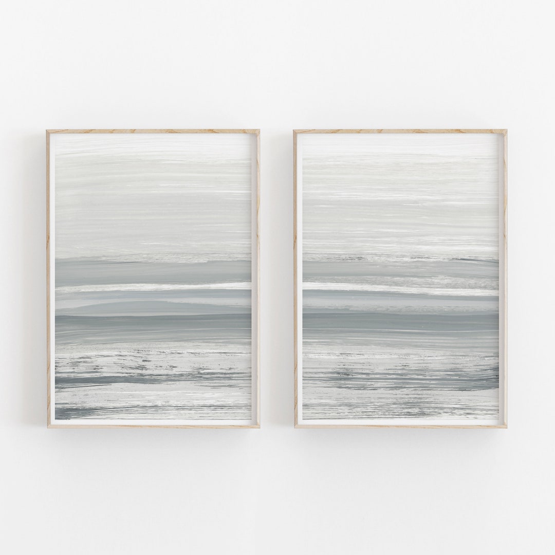 Grey Painting Set of 2, Abstract Watercolor Wall Art, PRINTABLE Art ...
