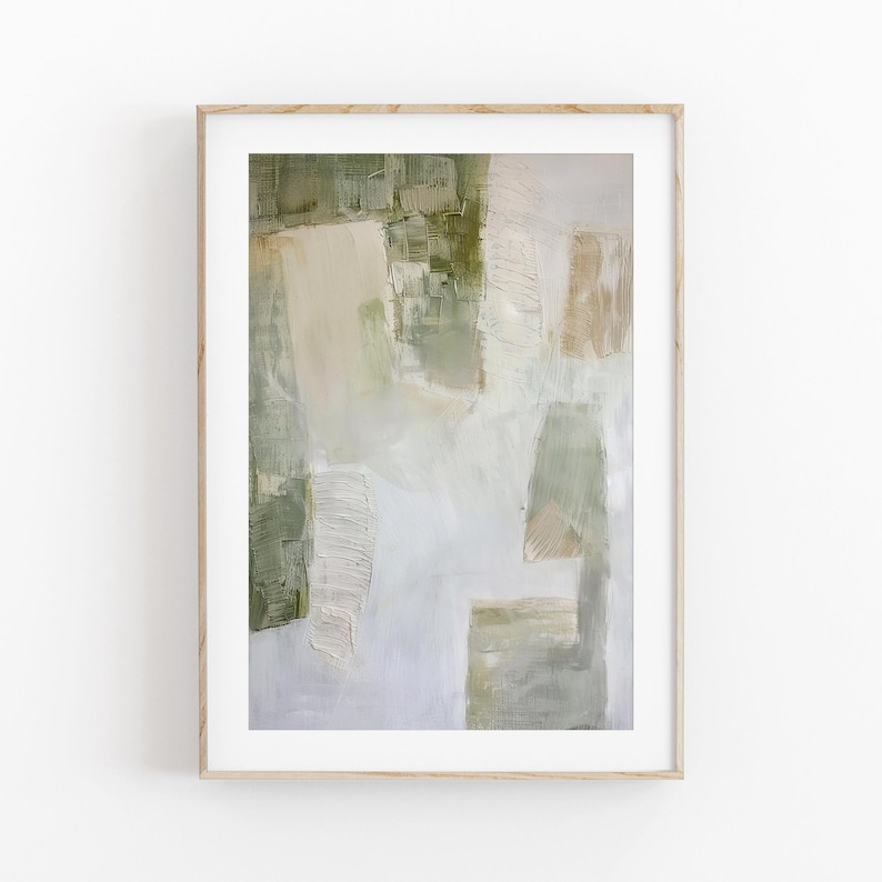 Abstract Sage Green Art Print Set of 2 | Acrylic Painting | Modern ...