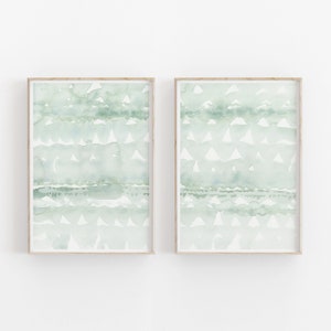 Light Green Painting Set of 2, Abstract Watercolor Print, Printable Art, INSTANT DOWNLOAD, Modern Minimalist Poster, Printable Wall Decor