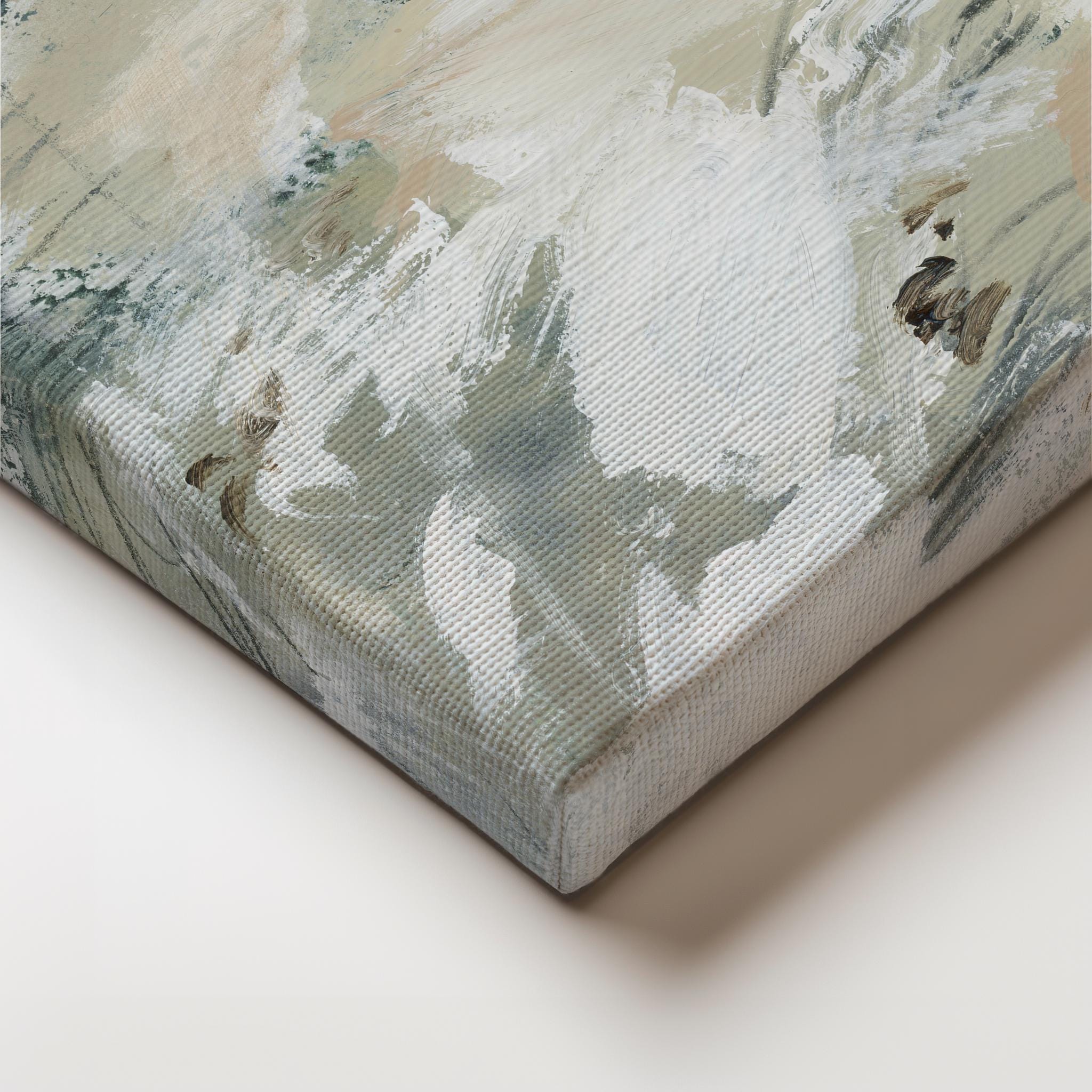 Neutral Sage Green Abstract Art Print | Square Acrylic Painting ...