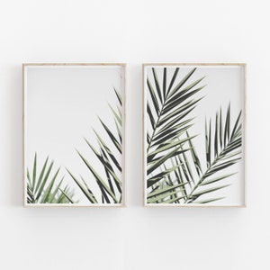 Palm Leaves Print Set of 2, Instant Art, INSTANT DOWNLOAD, Modern Minimalist Poster, Printable Wall Decor