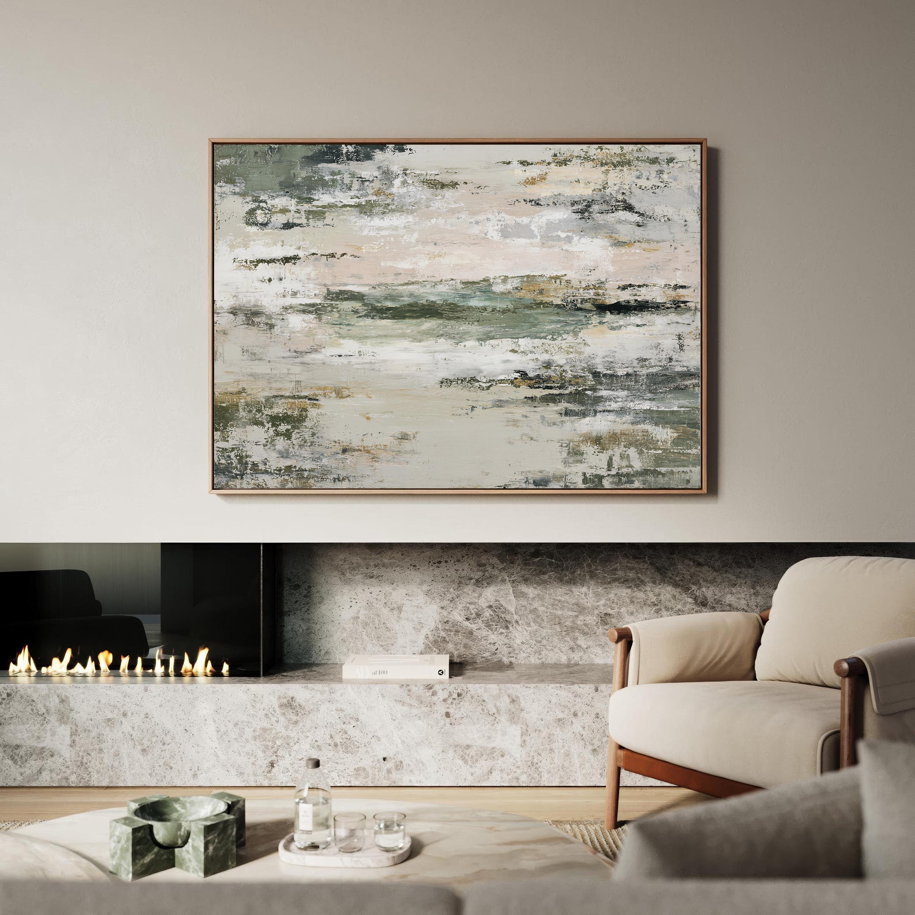 Abstract Sage Green and Beige Art Print | Acrylic Painting | Modern ...