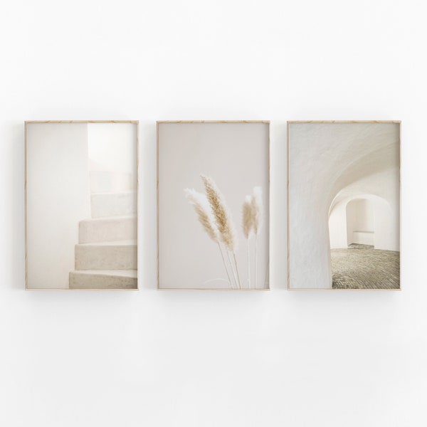 White Beige Wall Art Etsy