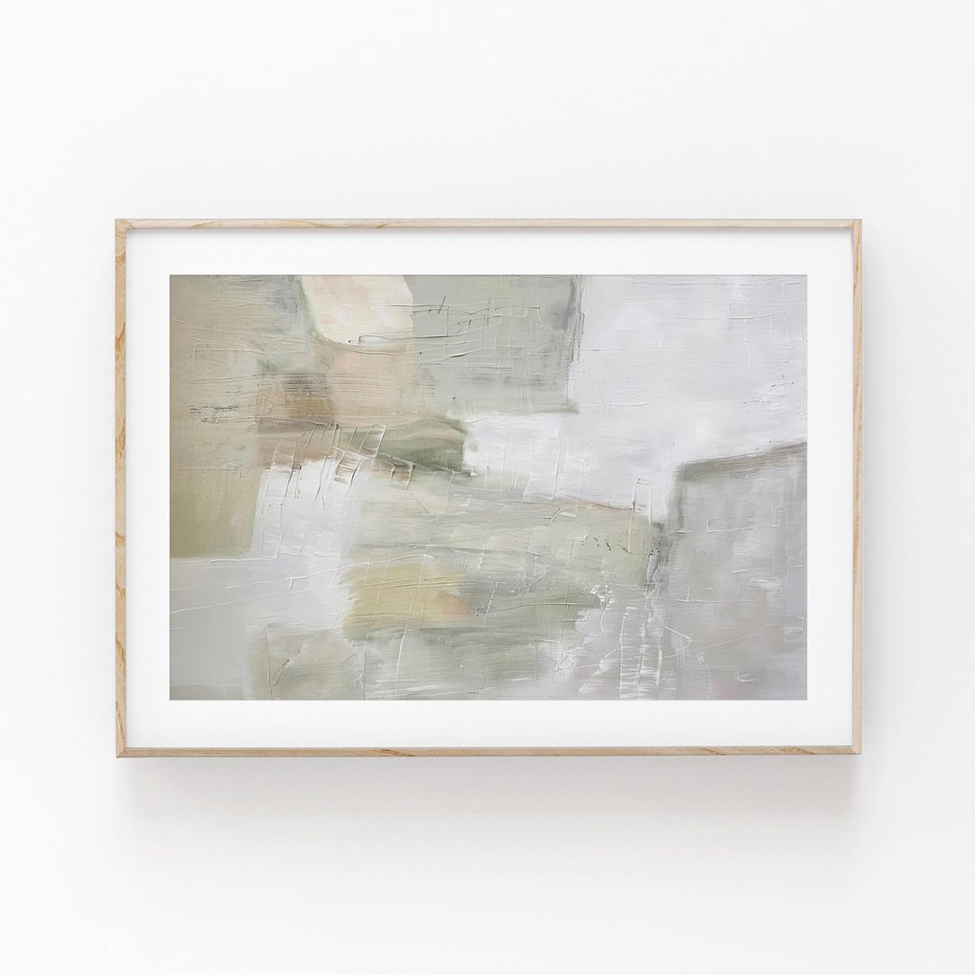 Abstract Sage Green Art Print | Acrylic Painting | Modern Minimalist ...