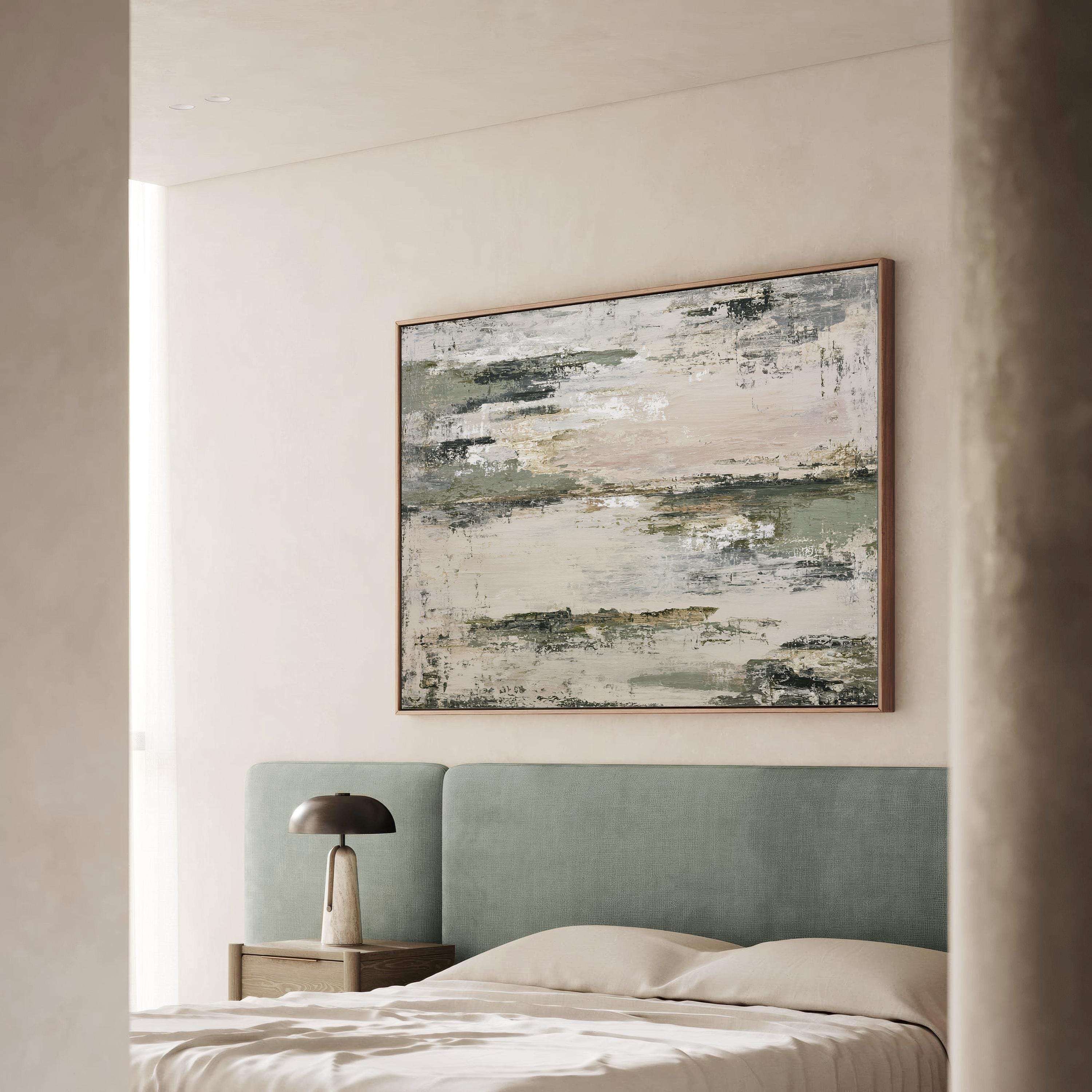 Abstract Sage Green and Beige Art Print Set of 2 | Acrylic Painting ...
