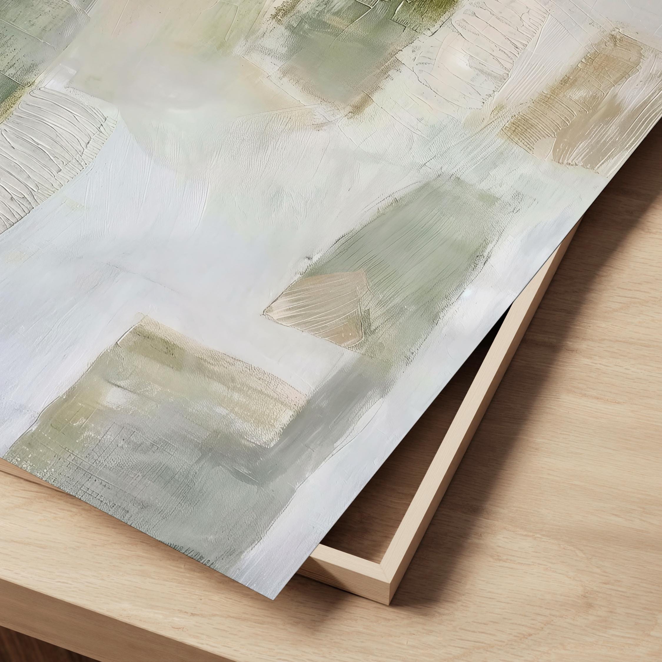 Abstract Sage Green Art Print Set of 2 | Acrylic Painting | Modern ...