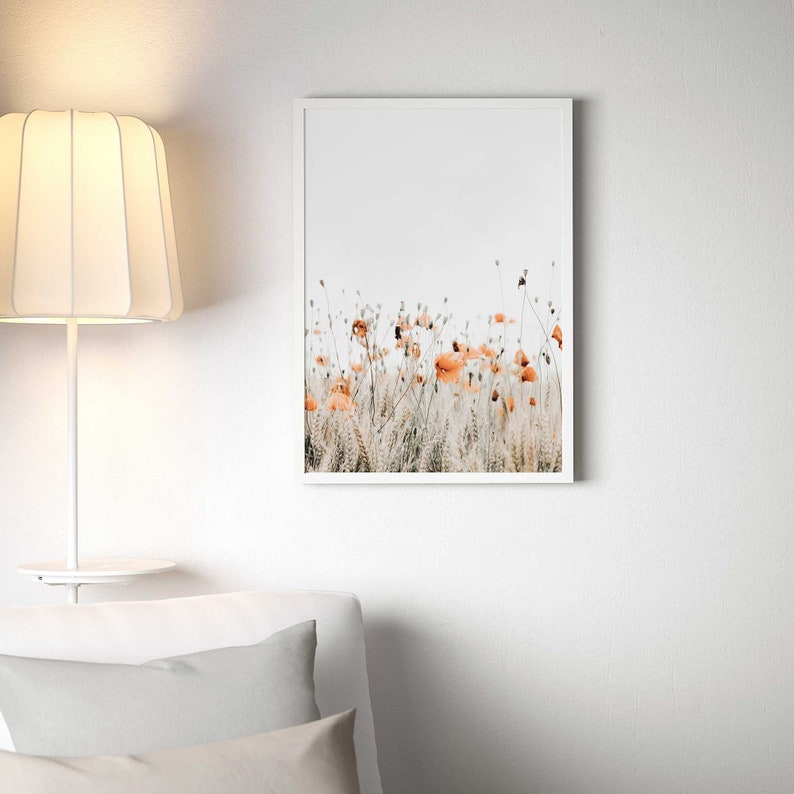 Poppies Print Set de 2, Impression botanique, Art imprimable, TÉLÉCHARGEMENT INSTANTANÉ, Affiche minimaliste moderne, Décor mural imprimable image 7