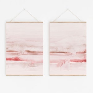 Blush Pink Painting Set of 2, Abstract Watercolor Print, Printable Art, INSTANT DOWNLOAD, Modern Minimalist Poster, Printable Wall Decor image 5