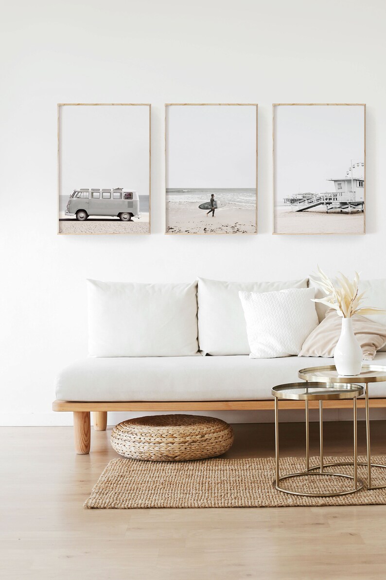 Juego de 3 impresiones, impresiones de playa de surfistas, arte mural de naturaleza, arte IMPRIMIBLE, decoración de pared con fotografía imprimible, póster imagen 2
