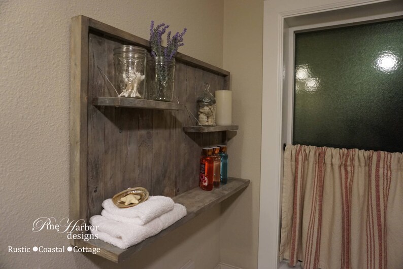 Shelf Rustic Bathroom Shelf Makeup Storage Bathroom Decor Etsy
