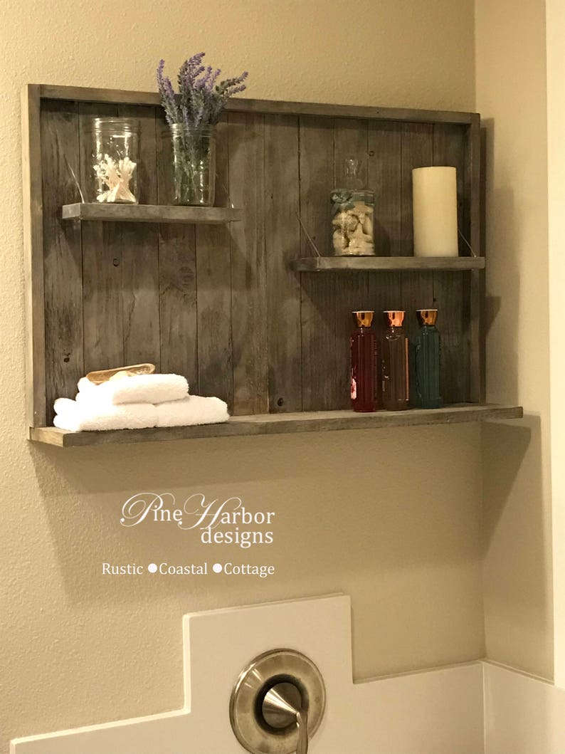 Shelf Rustic Bathroom Shelf Makeup Storage Bathroom Decor Etsy