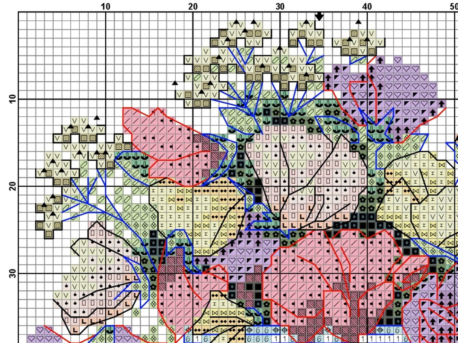 Free Printable Cross Stitch Flowers