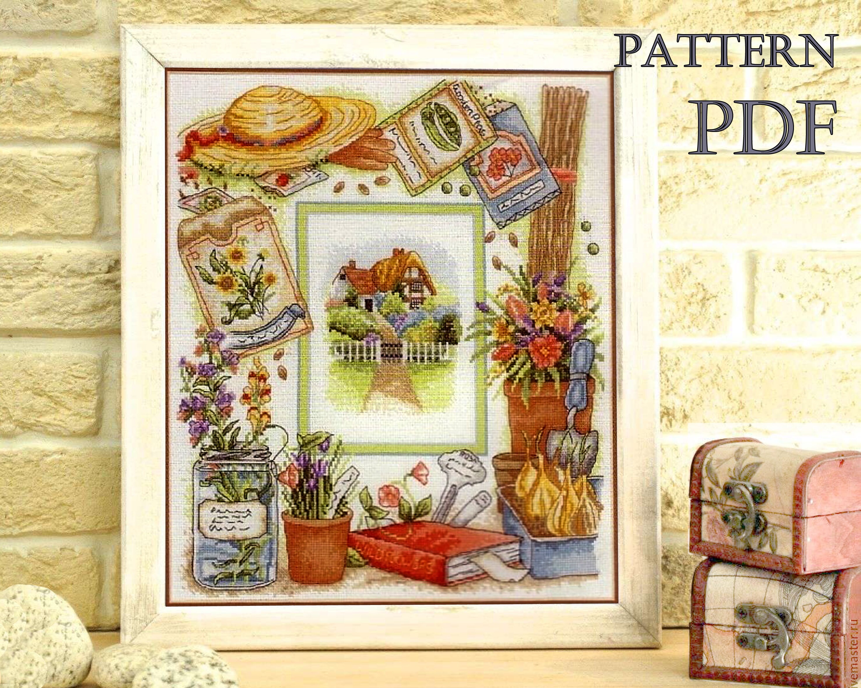 Cross Stitch Garden Sampler Flower pattern PDF | Etsy