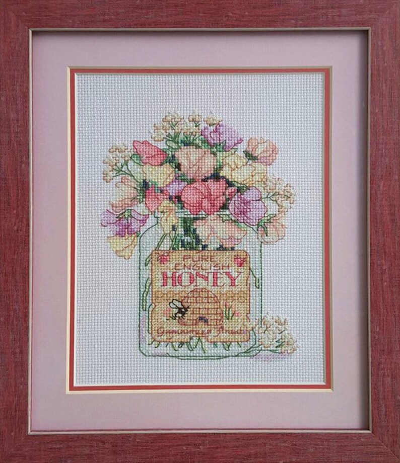 Cross stitch pattern wild flowers in a vase garden bouquet Etsy