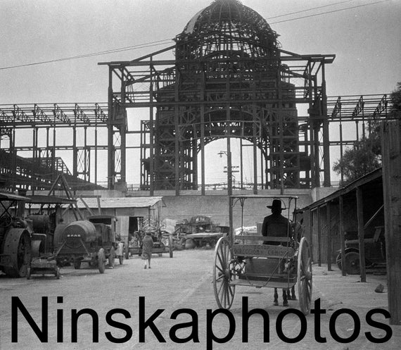 Mexico City, Skeleton of a New Palace,  1920s antique photo reprint, Local History, Vintage Photo, Mexico, Photo History, Architecture