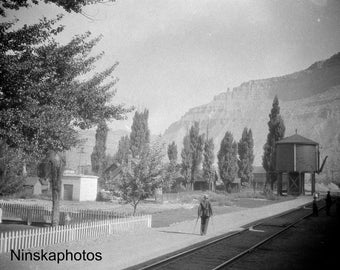 Royal Gorge, Canyon City Colorado - A Railway Station - United States 1926 - Fine Art Antique Photo Print - Vintage Photo - 6011