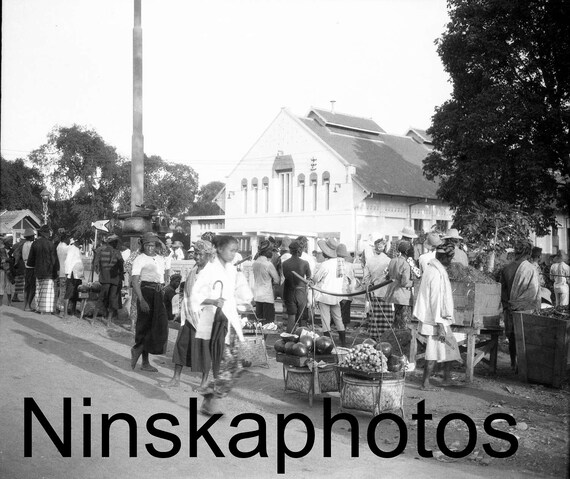 Surabaya, Java, Indonesia, Street Scene by J. Dearden Holmes, 1920s antique photo reprint, Southeast Asia, local History, Street Scene