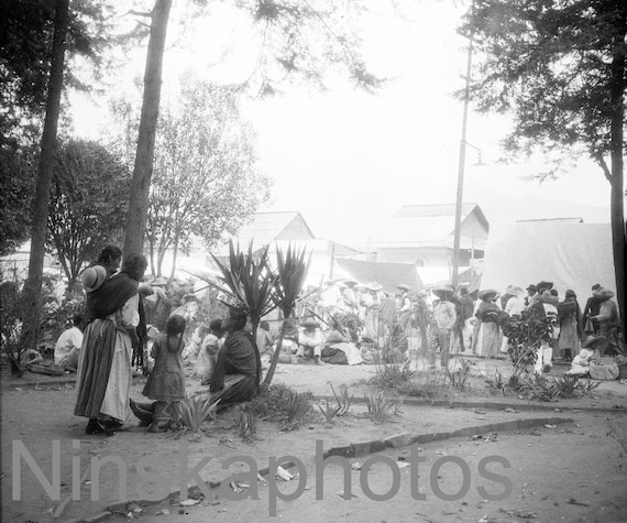 Amecameca, Mexico, Market Scene, 1920s antique photo reprint, Local History, Vintage Photography, Mexico, Photo History