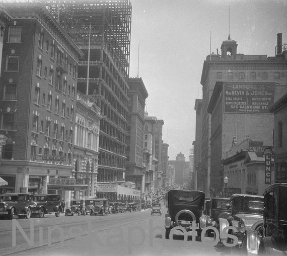San Francisco 1920s Street Scene, California Street, United States, 1920s antique photo reprint - Wall Decor - Local History - Home Decor
